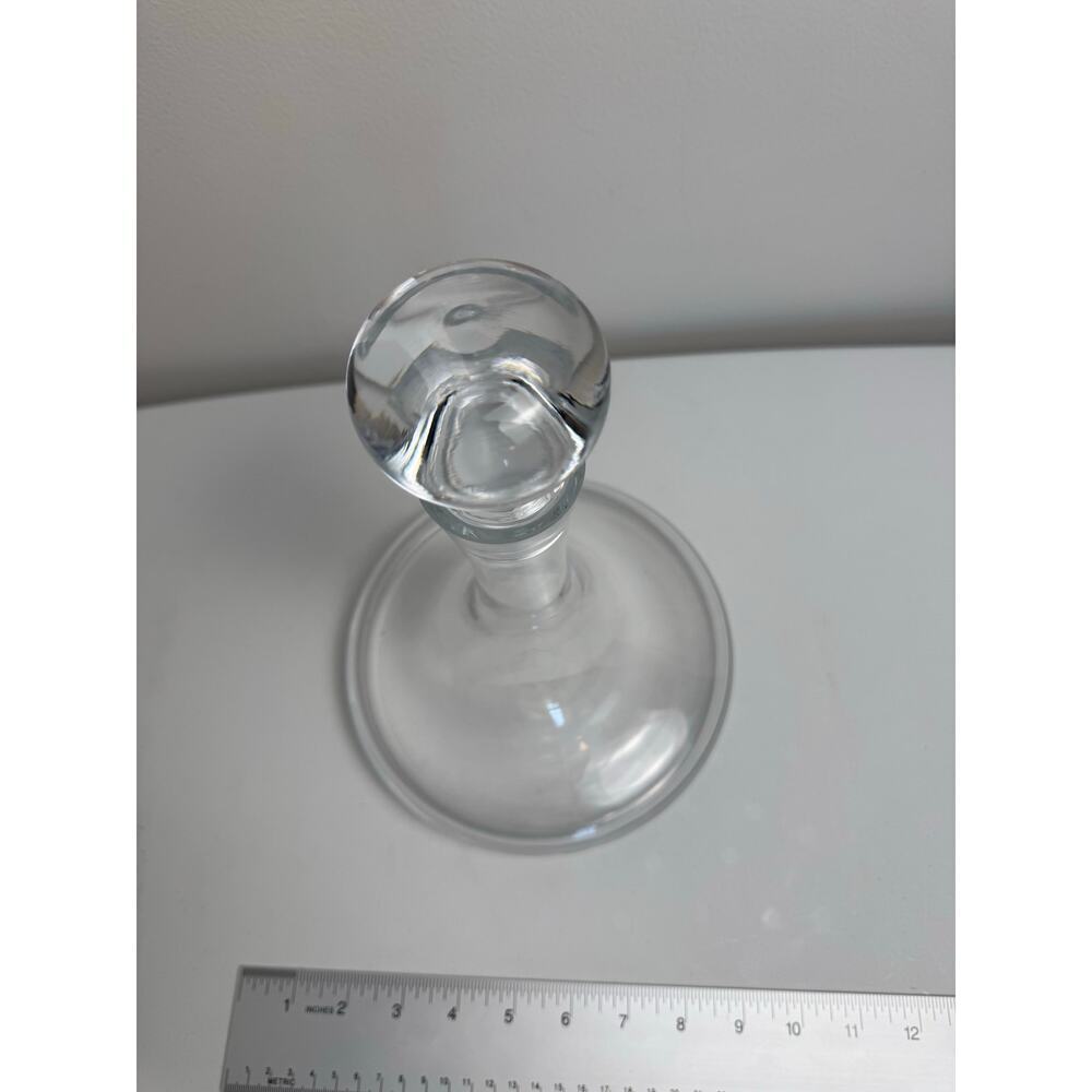 Krosno Poland 11” Crystal Glass Decanter Bottle w/ Stopper- Heavy! Wine Aerator - Picture 7 of 11